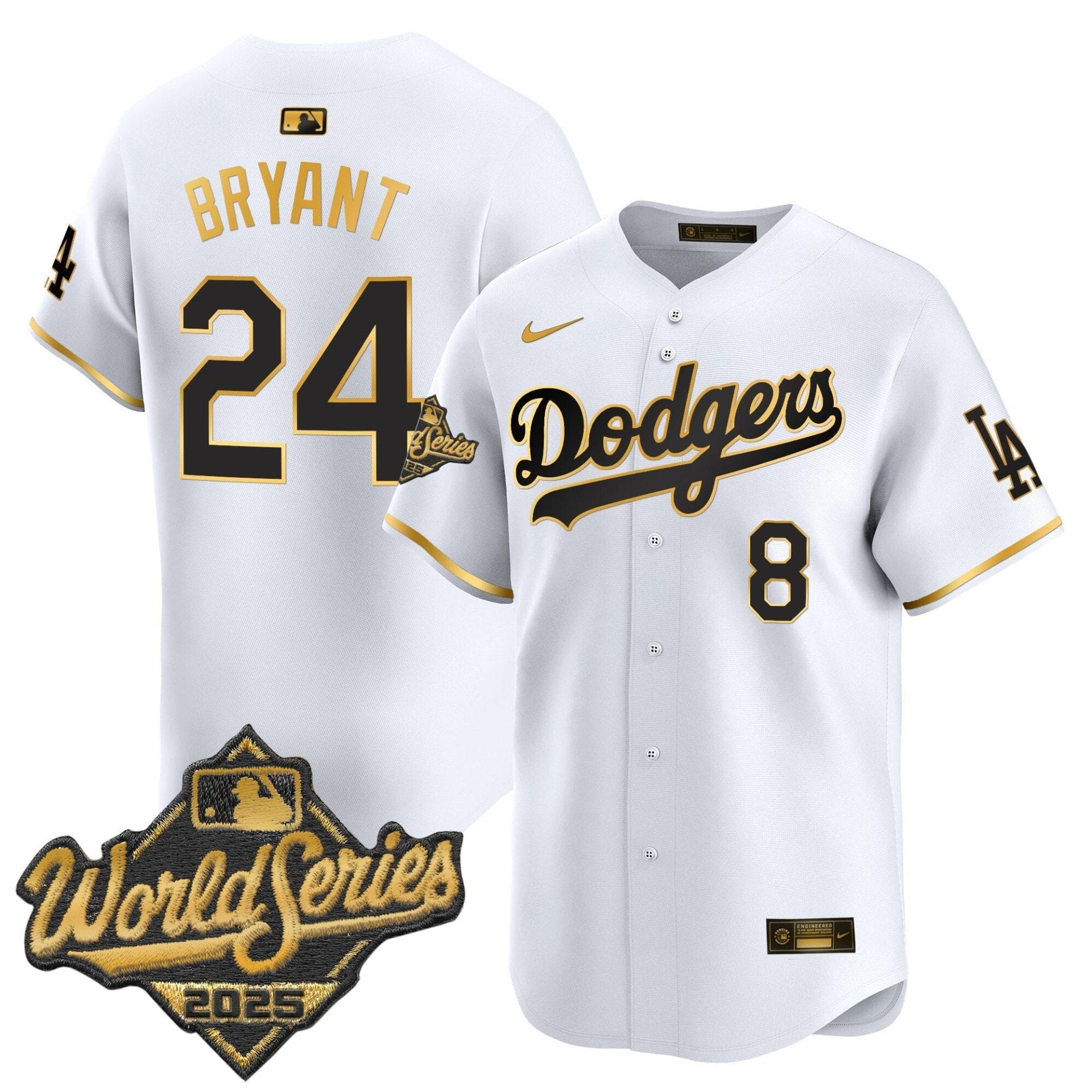 Dodgers 2025 World Series Gold Trim Vapor Premier Limited Jersey - All Stitched - Image 7