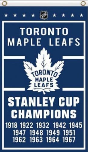 1918-1967 Toronto Maple Leafs Stanley Cup Champions Flag 3X5Ft Polyester Digital Print Banner USA