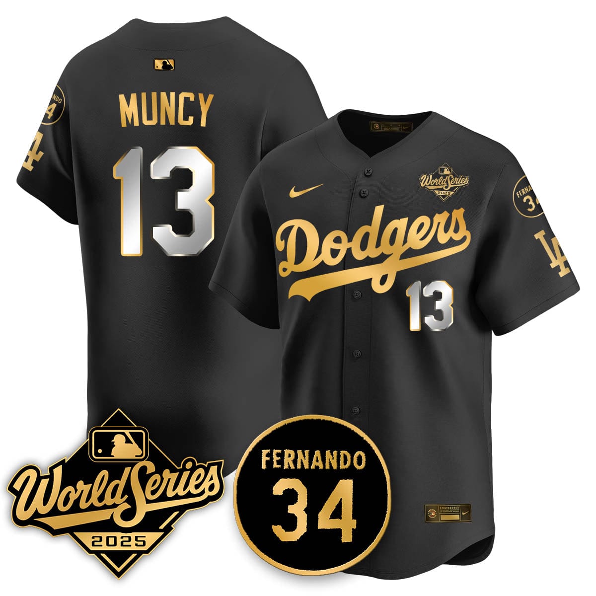 Los Angeles Dodgers 2025 National League Champions Jersey - All Stitched - Image 3