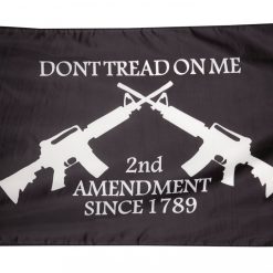 2nd Amendment Don't Tread on Me AR-15 M16 Crossed Rifles FLAG 3'x5' Black Guns