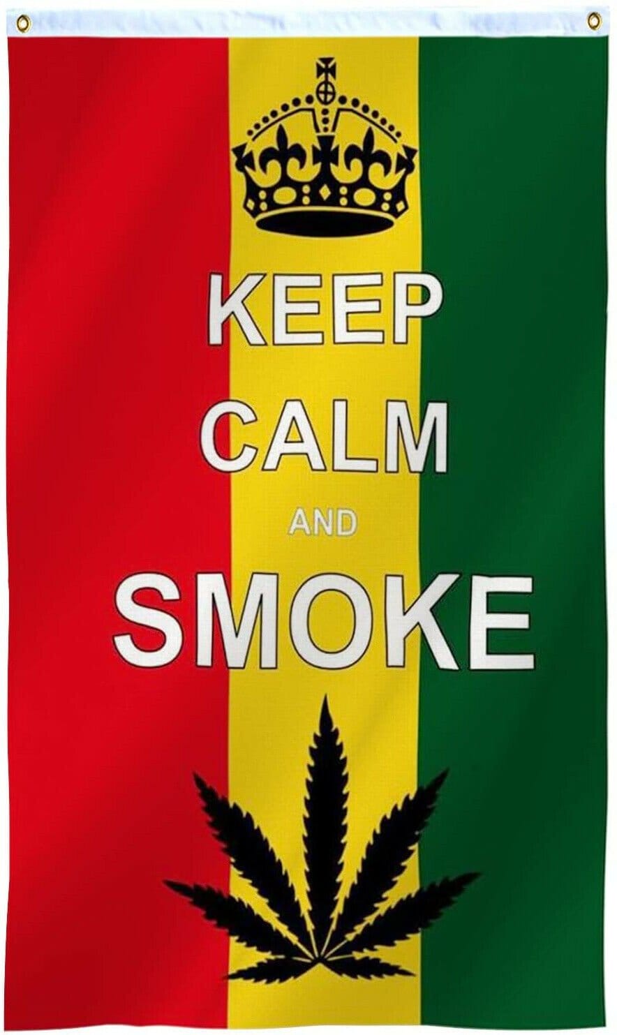 3x5FT Flag Keep Calm and Smoke Weed Marijuana Leaf Cannabis Sliff Toke Decor