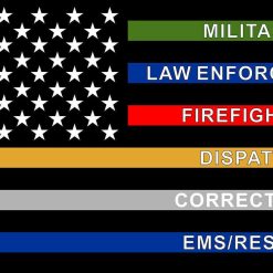 3x5FT Salute Thin Multi Line Flag Military Police Fire Corrections Dispatch EMS