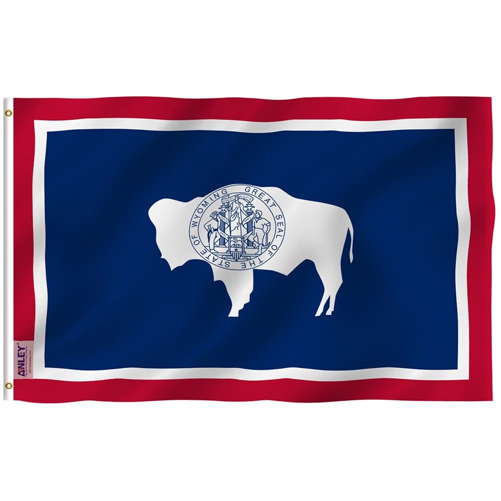 3x5 Foot Wyoming State Flag - Wyoming WY Flags Polyester with Brass Grommets 3X5 Ft Banner