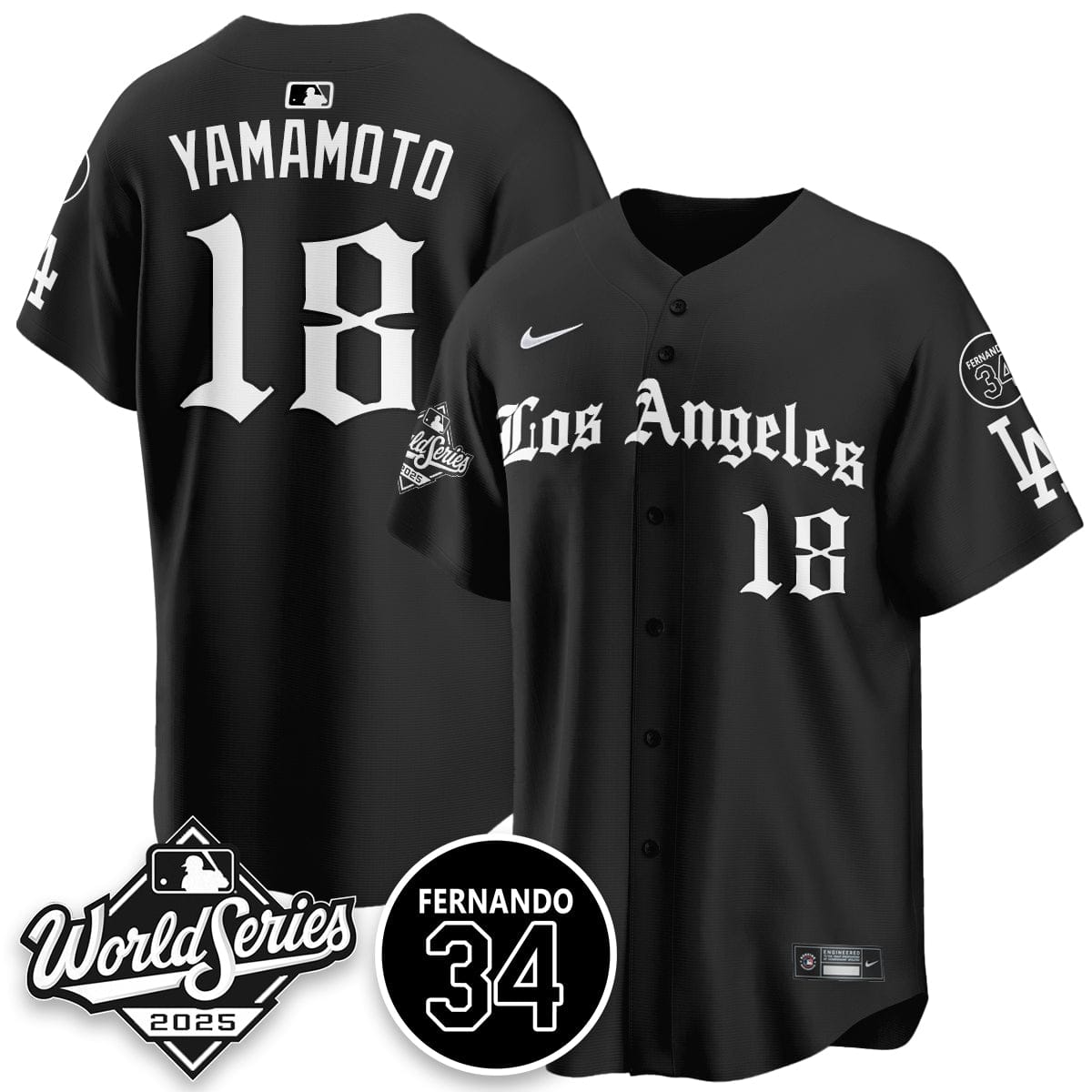 Los Angeles Dodgers 2025 Gothic NL Champions Jersey - All Stitched - Image 16