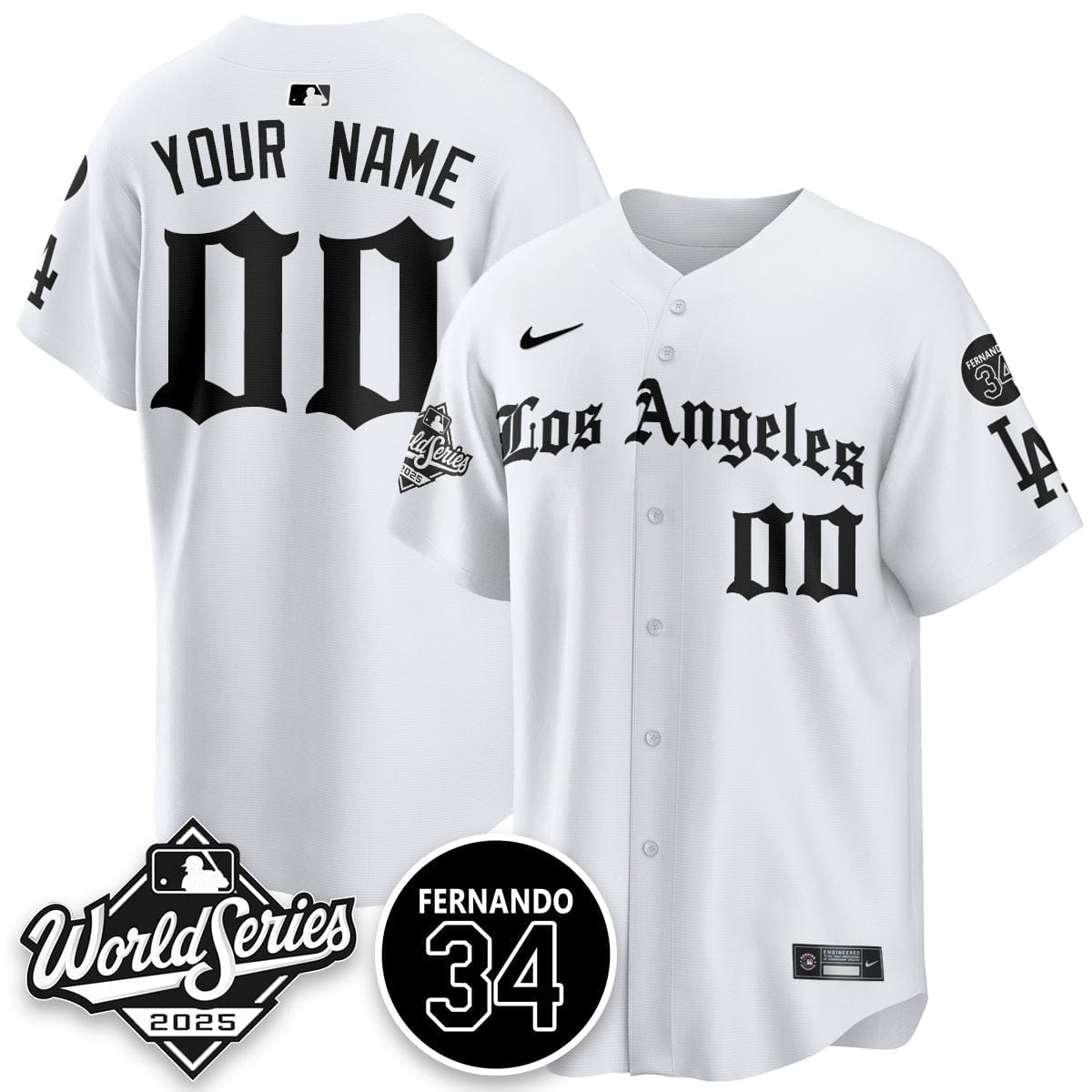 Los Angeles Dodgers 2025 Gothic NL Champions Custom Jersey - All Stitched - Image 3