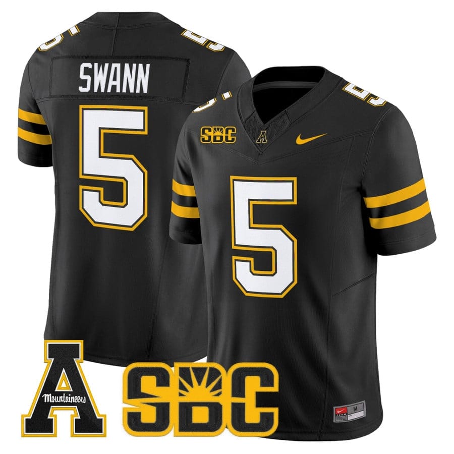 Alternative view of AJ Swann Jersey #5 App State Mountaineers 2025 Vapor Limited Stitched