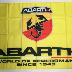 Abarth Banner Flag - Car Scorpion Fiat Spider Racing Mechanic Workshop Man Cave 3x5ft