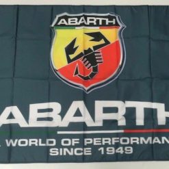 Abarth Style 3 Banner Flag - Car Scorpion Fiat Spider Racing Mechanic Man Cave 3x5ft
