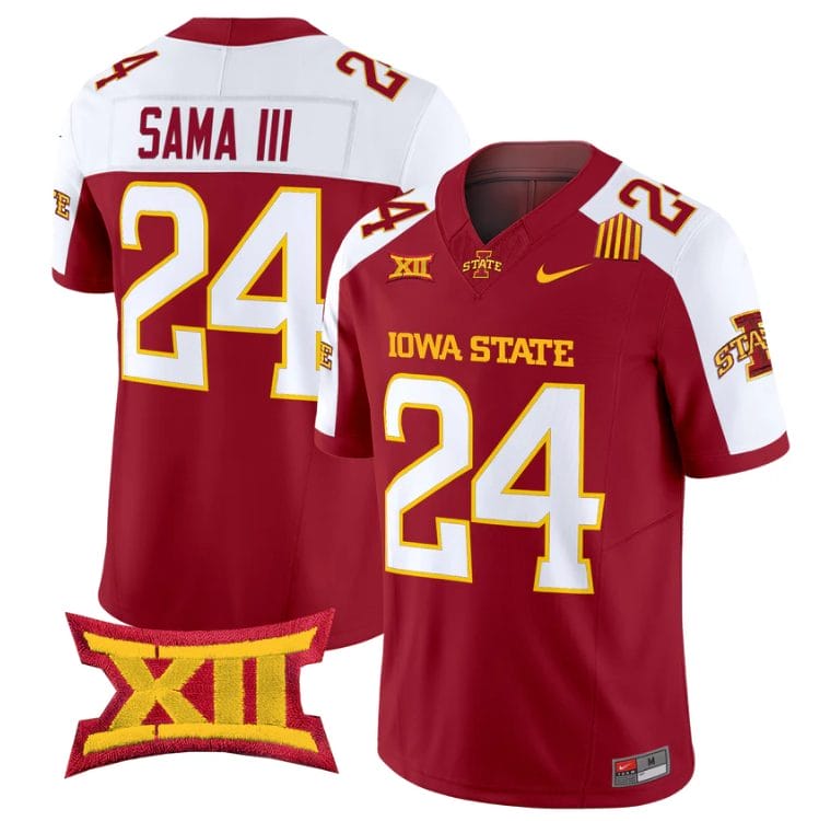 Abu Sama III Jersey #24 Iowa State Cyclones 2025 Limited Stitched Cardinal Alter