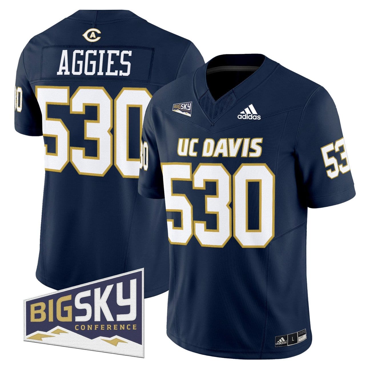 Aggies Jersey #530 UC Davis Aggies 2025 Lake Tahoe Patch Stitched - Image 5