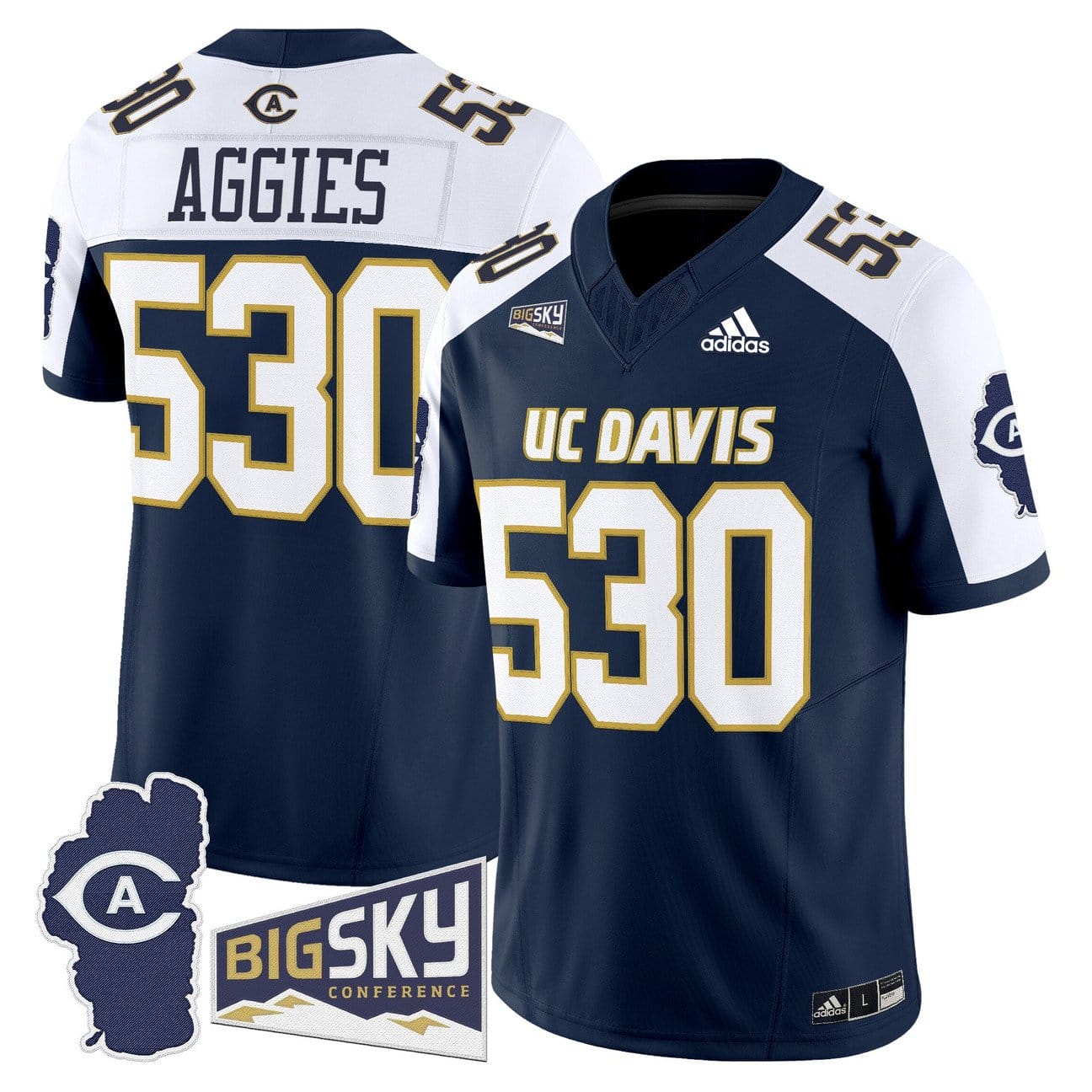 Aggies Jersey #530 UC Davis Aggies 2025 Lake Tahoe Patch Stitched - Image 4