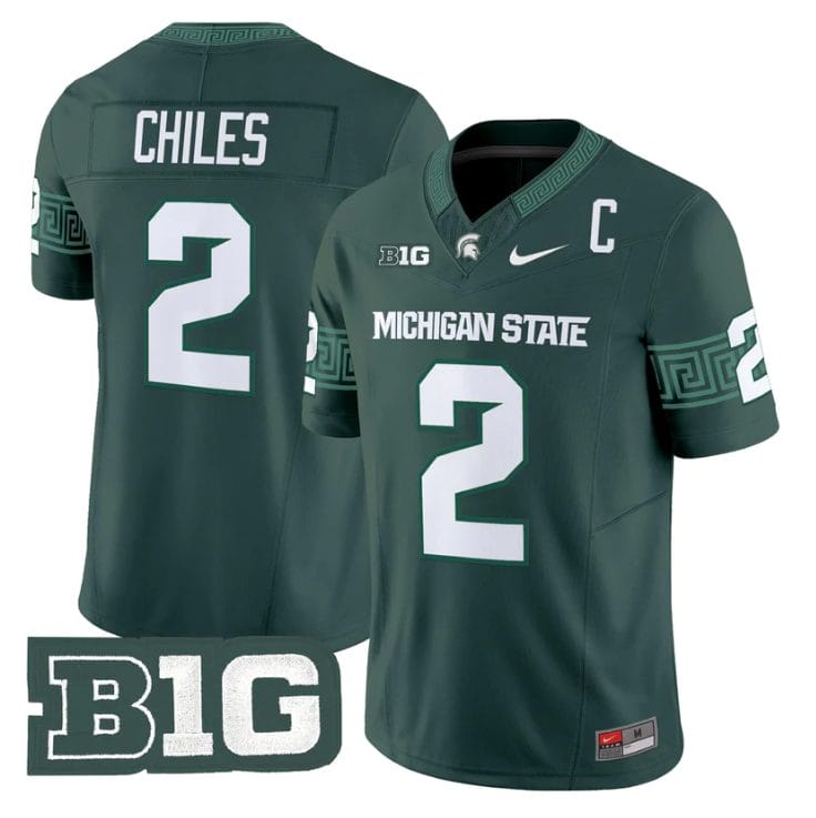Aidan Chiles Jersey #2 Michigan State Spartans 2025 Vapor Stitched Green