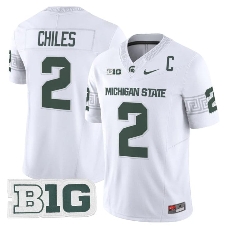 Aidan Chiles Jersey #2 Michigan State Spartans 2025 Vapor Stitched White