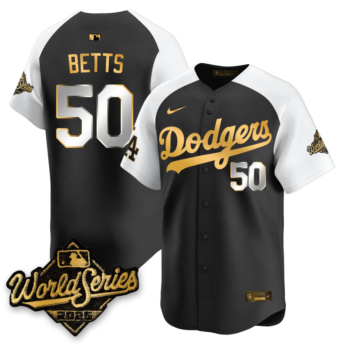 Los Angeles Dodgers 2025 World Series Gold Jersey - All Stitched - Image 3