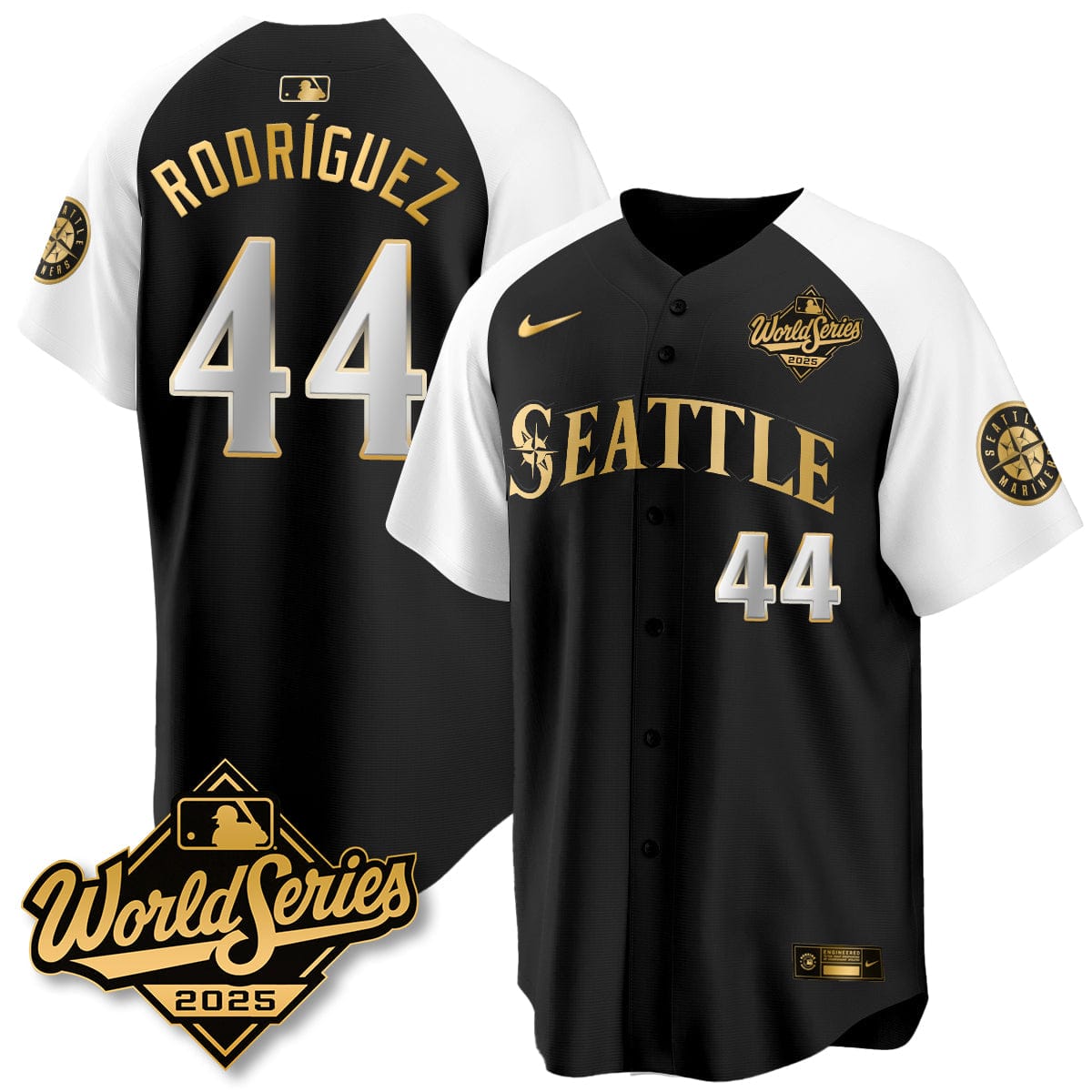 Seattle Mariners 2025 World Series Gold Jersey - All Stitched - Image 8