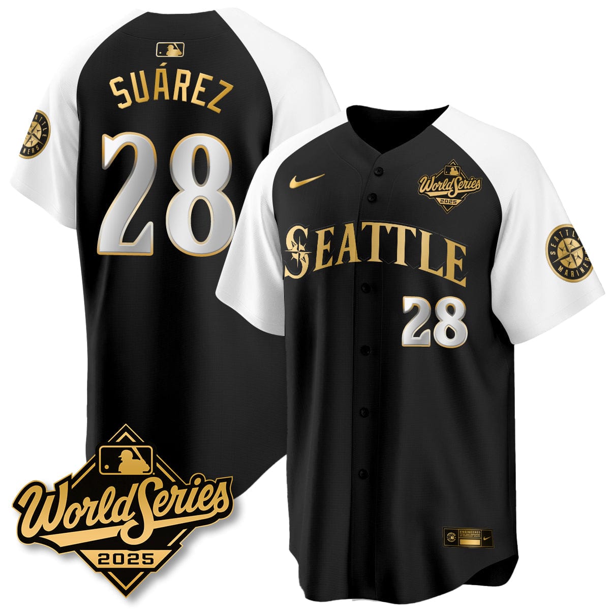 Seattle Mariners 2025 World Series Gold Jersey - All Stitched - Image 9