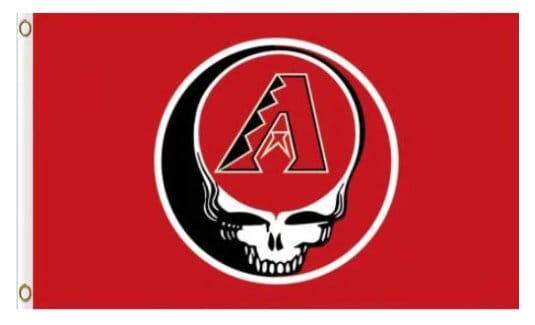 Arizona Diamondbacks Grateful Dead Skull flag 3X5Ft Banner USA Polyester with Brass Grommets