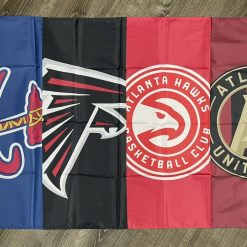 Atlanta Braves Falcons Hawks United FC Flag 3x5 ft Sports Banner Man-Cave Garage