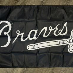 Atlanta Braves Logo Flag 3x5 ft Black White Banner Man-Cave Garage