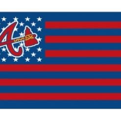Atlanta Braves Stars and Red Stripes flag 3X5Ft Banner USA Polyester with Brass Grommets