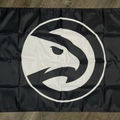 Atlanta Hawks Logo Flag 3x5 ft Sports Black Banner Man-Cave Garage