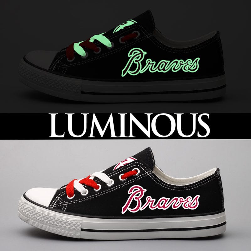 Alternative view of Atlanta Braves Limited Print Low Top Canvas Shoes Sport Sneakers For Men Women Fans