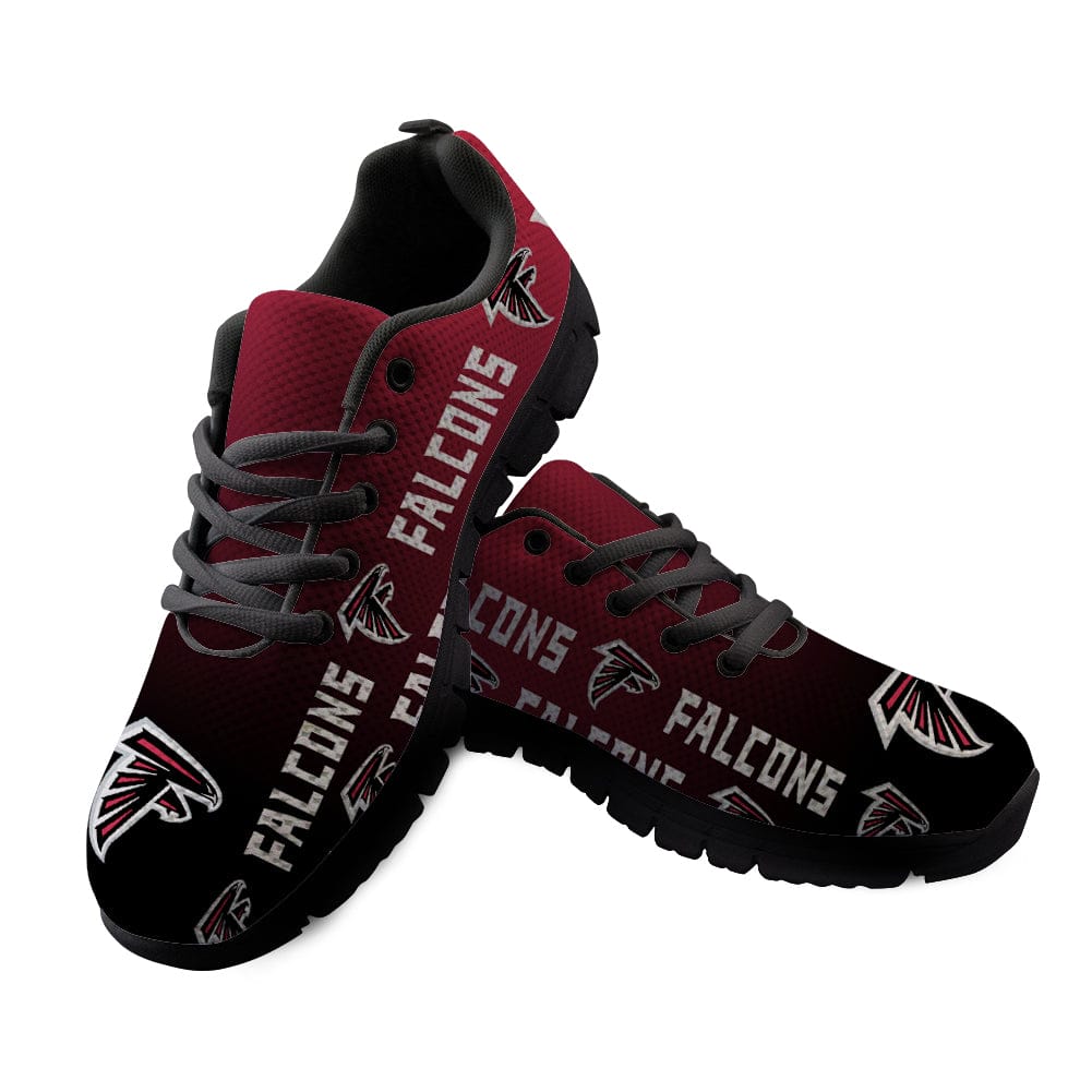 Atlanta Falcons Team Name Black Red NLF Sneakers Shoes