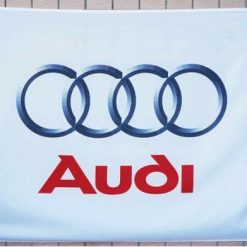 Audi White Flag 3X5 Ft Polyester Banner USA 90x150cm