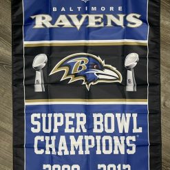 Baltimore Ravens Super Bowl Championship Flag 3x5 ft BLUE Banner Man-Cave