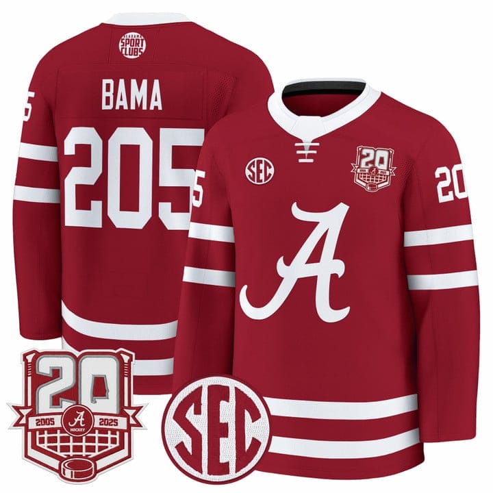 Bama Jersey #205 Alabama Crimson Tide 2025-26 Premium 20th Anniversary Patch Stitched - Image 3
