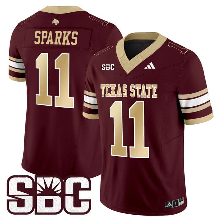 Beau Sparks Jersey #11 Texas State Bobcats 2025 Limited Stitched - Image 5