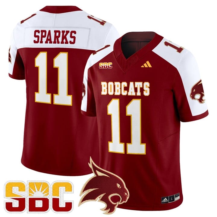 Beau Sparks Jersey #11 Texas State Bobcats 2025 Limited Stitched - Image 3