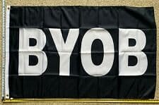 Beer Flag BYOB Black Bring Own Busch Bud Twisted Claw Sign Poster 3x5