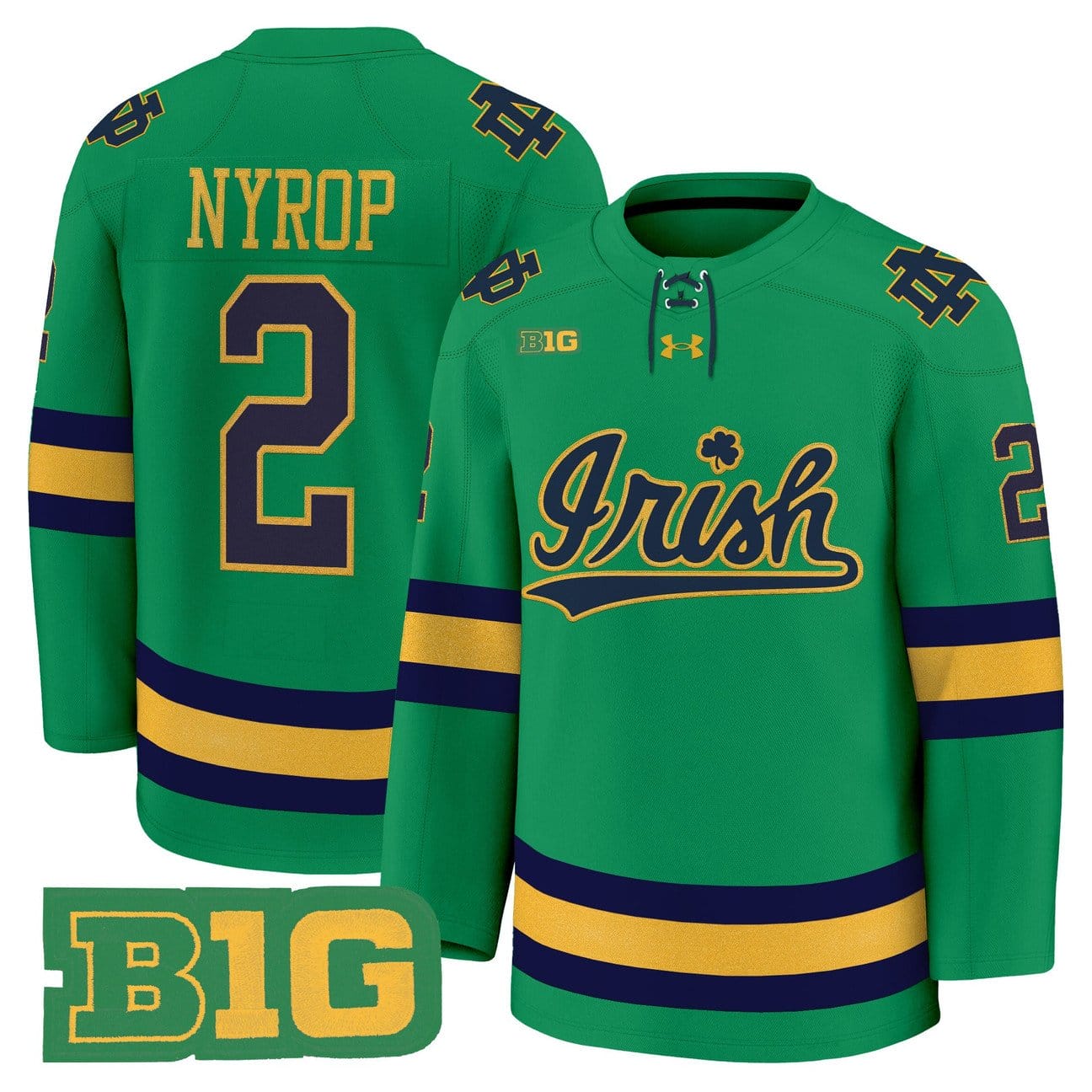 Alternative view of Bill Nyrop Jersey #2 Notre Dame Fighting Irish 2025-26 Premium Stitched