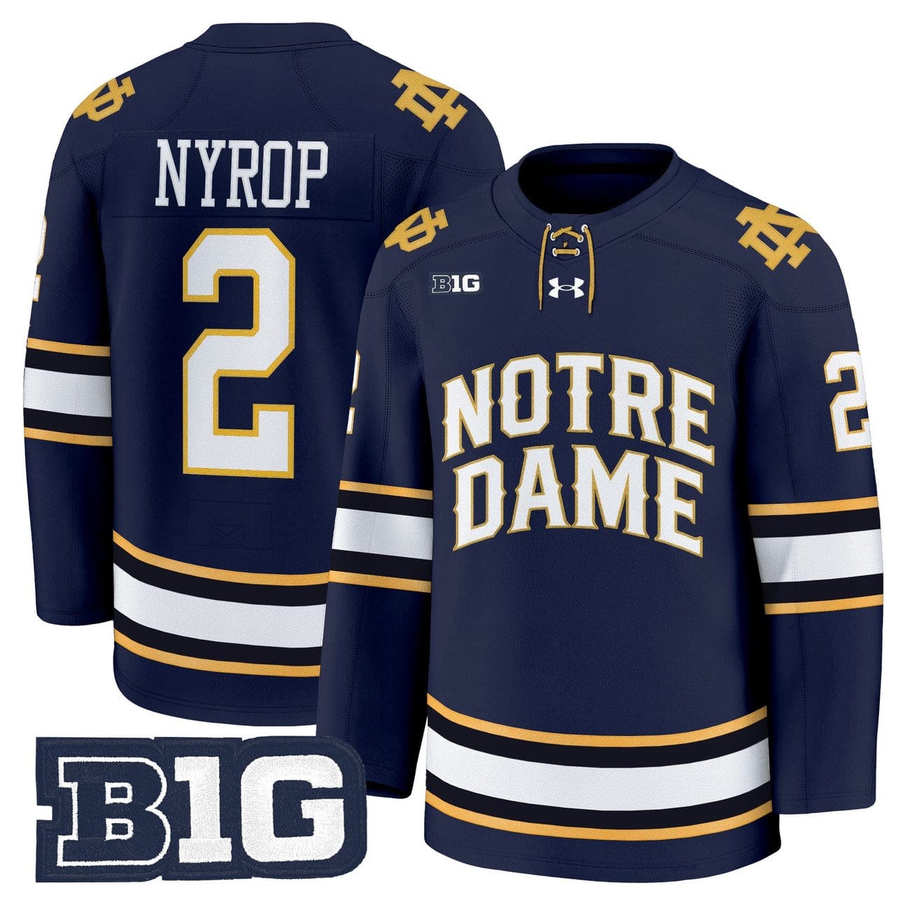 Bill Nyrop Jersey #2 Notre Dame Fighting Irish 2025-26 Premium Stitched - Image 3