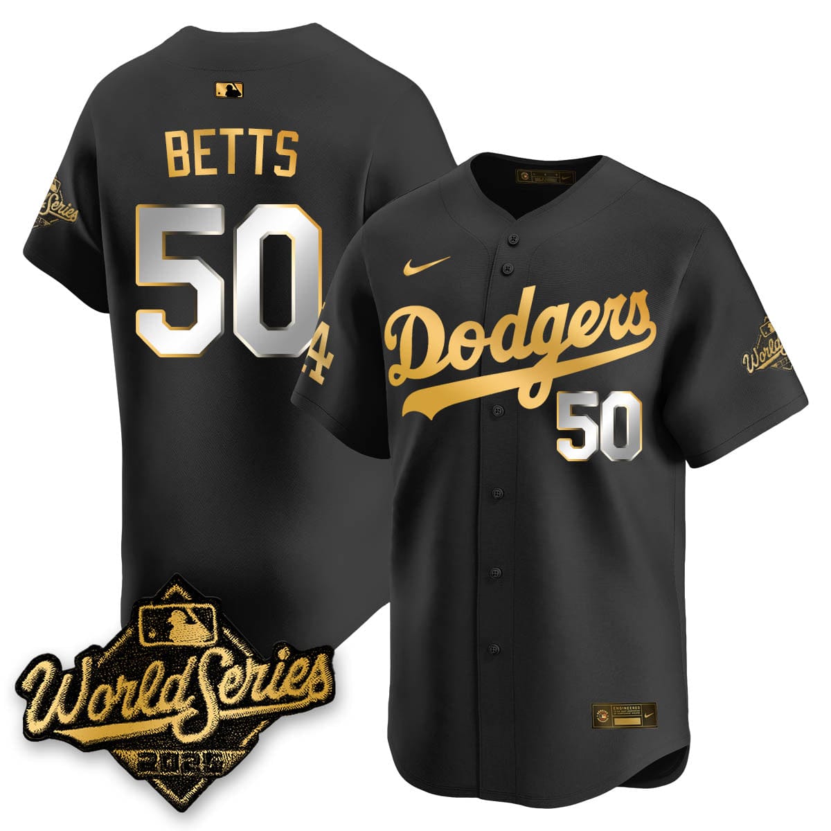 Los Angeles Dodgers 2025 World Series Gold Jersey - All Stitched - Image 10