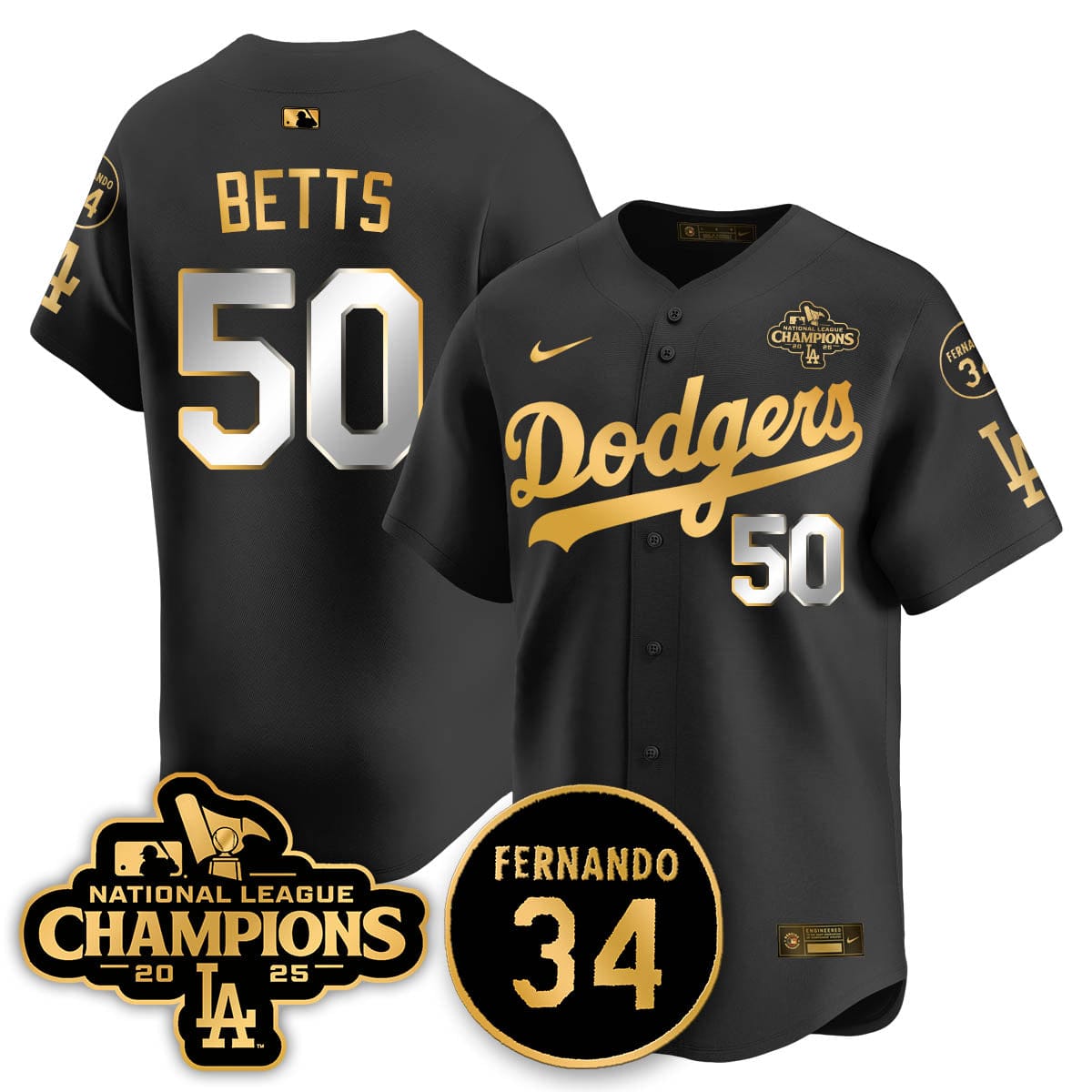 Los Angeles Dodgers 2025 NL Champions Jersey - All Stitched - Image 3