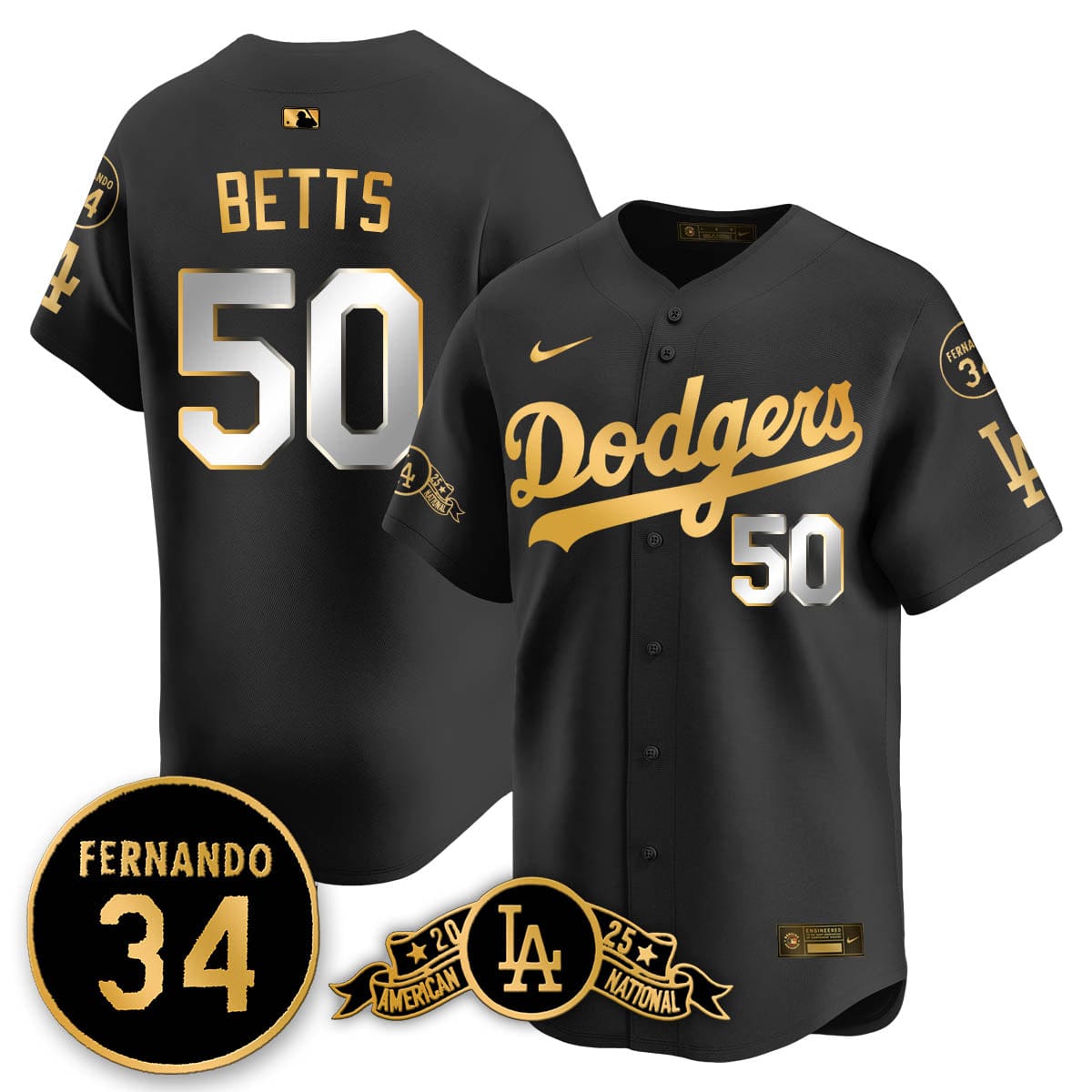 Los Angeles Dodgers 2025 National League Champions Jersey - All Stitched - Image 3