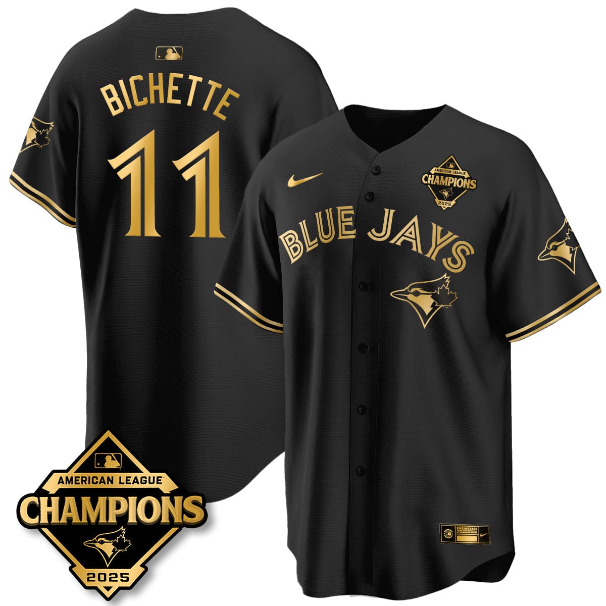 Toronto Blue Jays 2025 American League Champions Jersey - All Stitched - Image 3