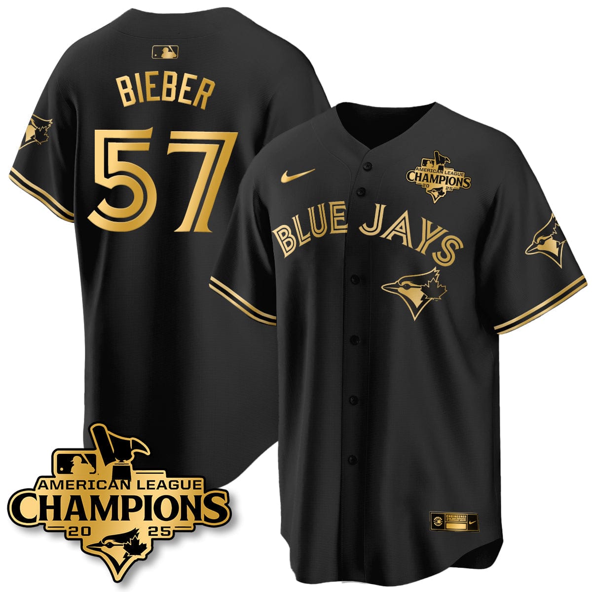 Toronto Blue Jays 2025 American League Champions Jersey - All Stitched - Image 4