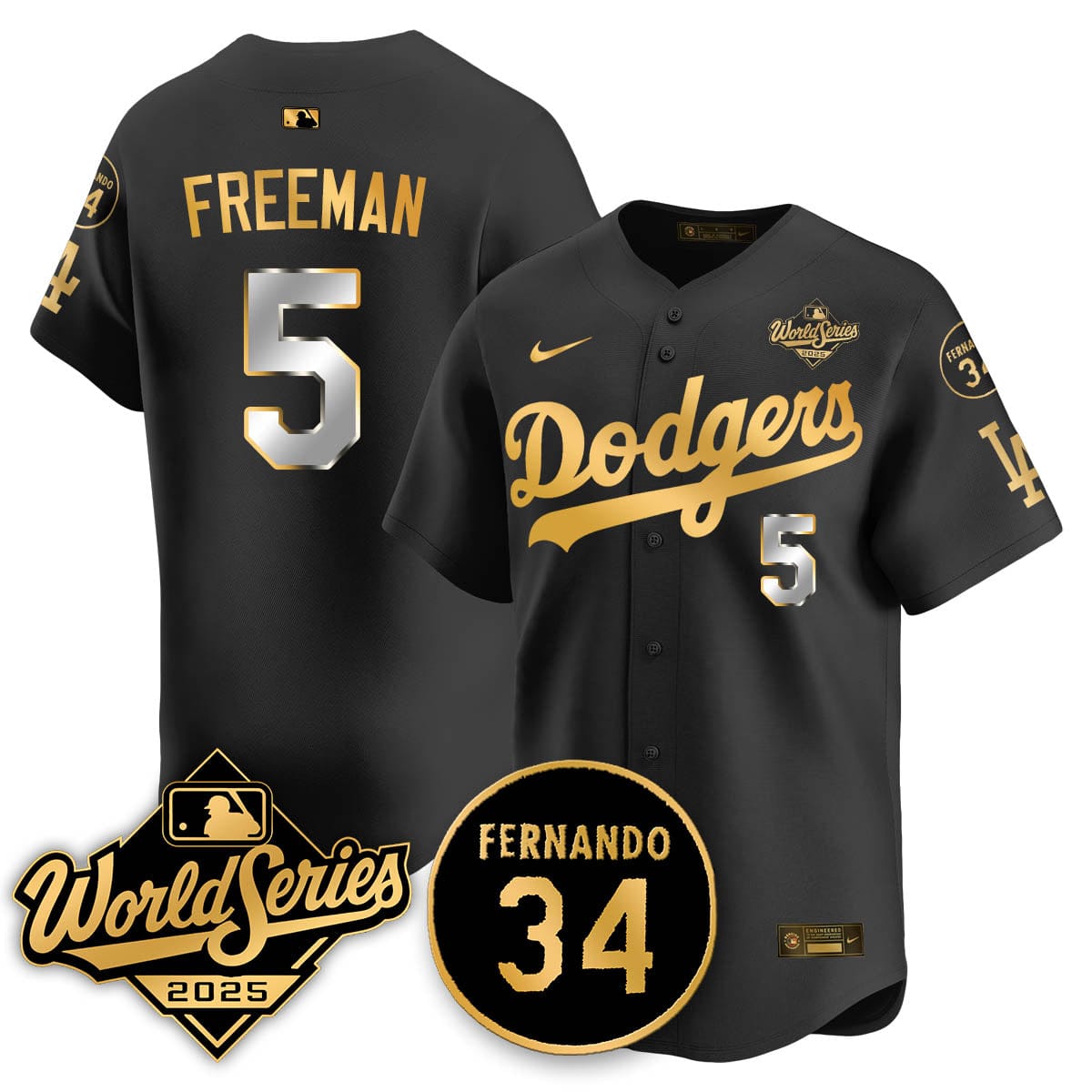 Los Angeles Dodgers 2025 National League Champions Jersey - All Stitched - Image 5