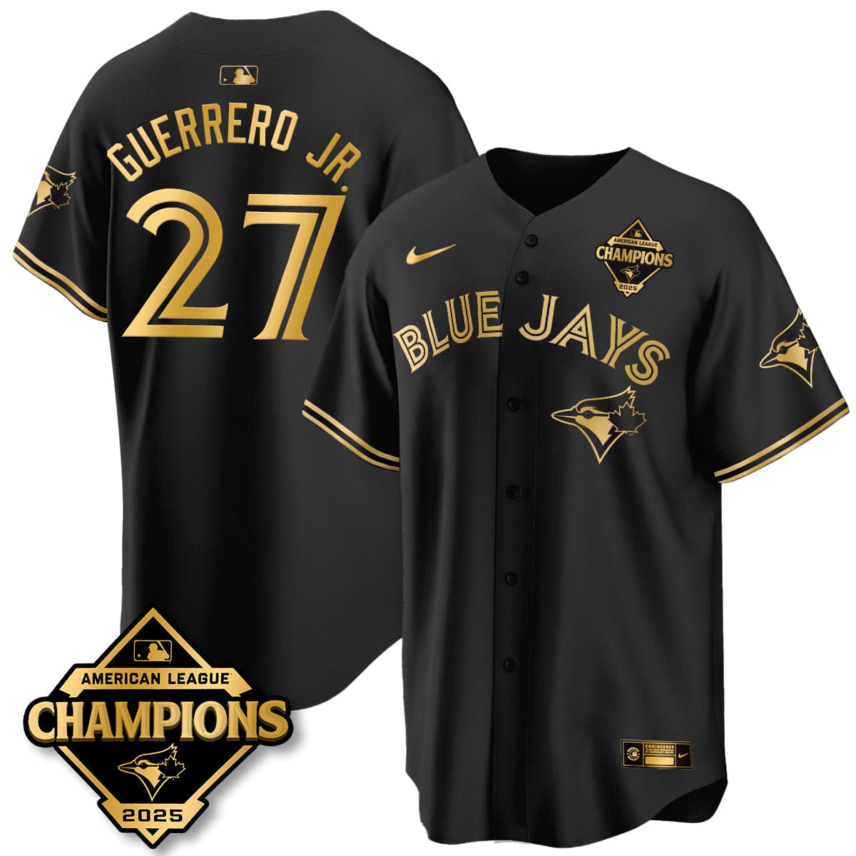 Toronto Blue Jays 2025 American League Champions Jersey - All Stitched - Image 5