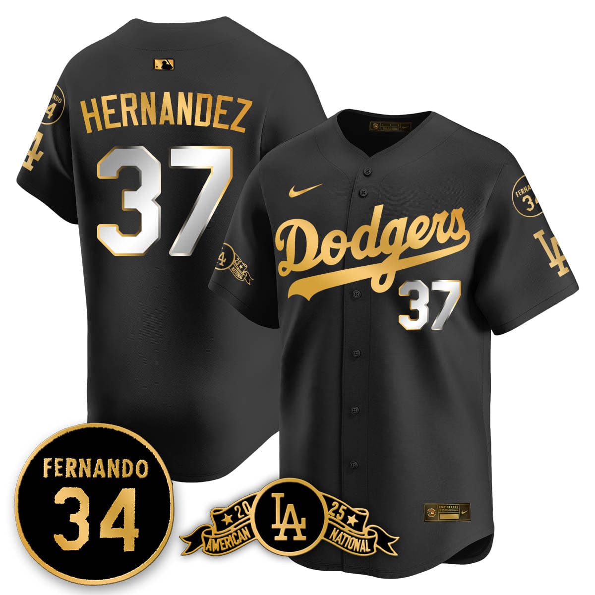 Los Angeles Dodgers 2025 National League Champions Jersey - All Stitched - Image 5