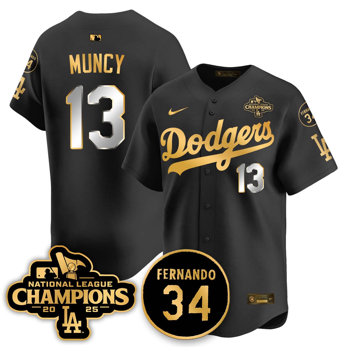 Los Angeles Dodgers 2025 NL Champions Jersey - All Stitched - Image 6