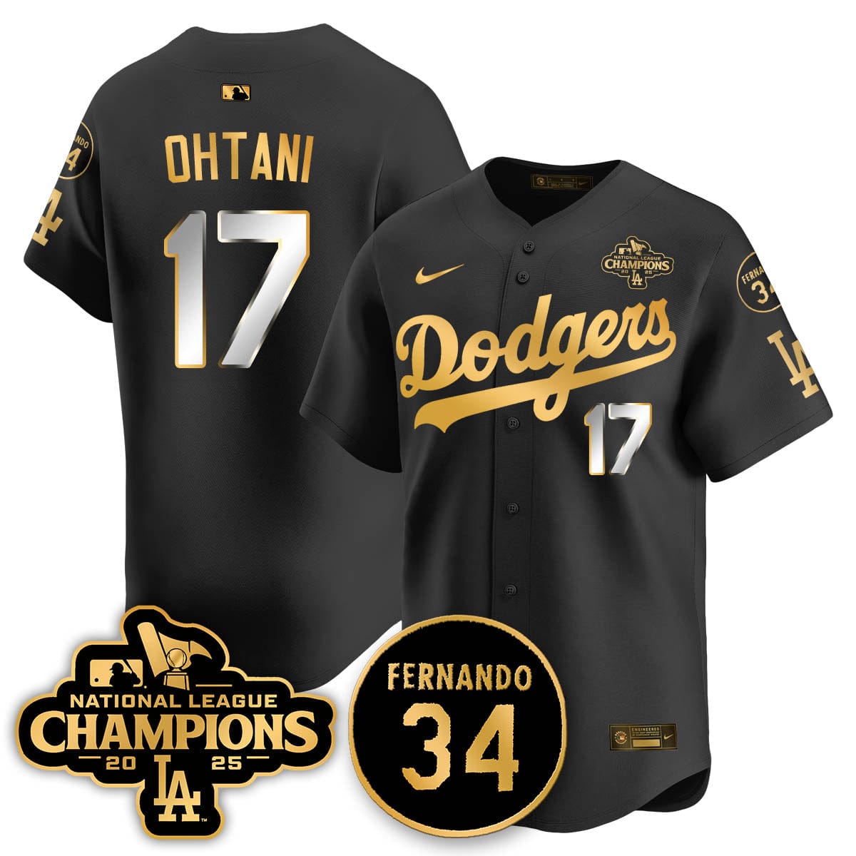 Los Angeles Dodgers 2025 NL Champions Jersey - All Stitched - Image 7