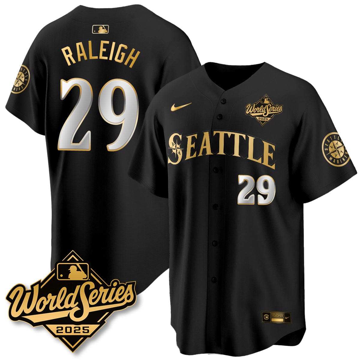 Seattle Mariners 2025 World Series Gold Jersey - All Stitched - Image 16