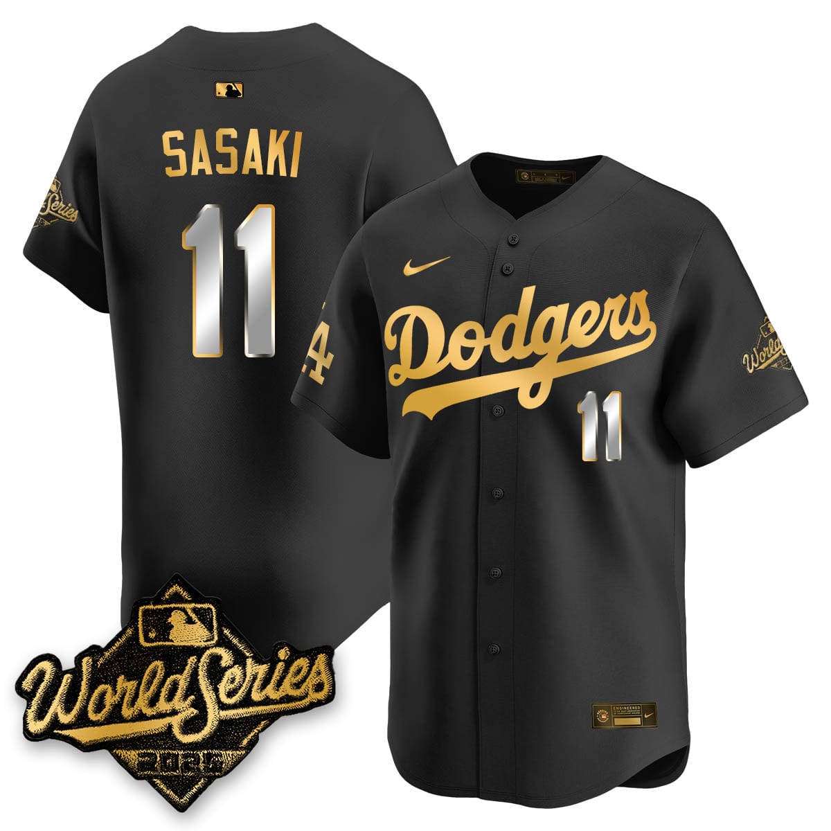 Los Angeles Dodgers 2025 World Series Gold Jersey - All Stitched - Image 15
