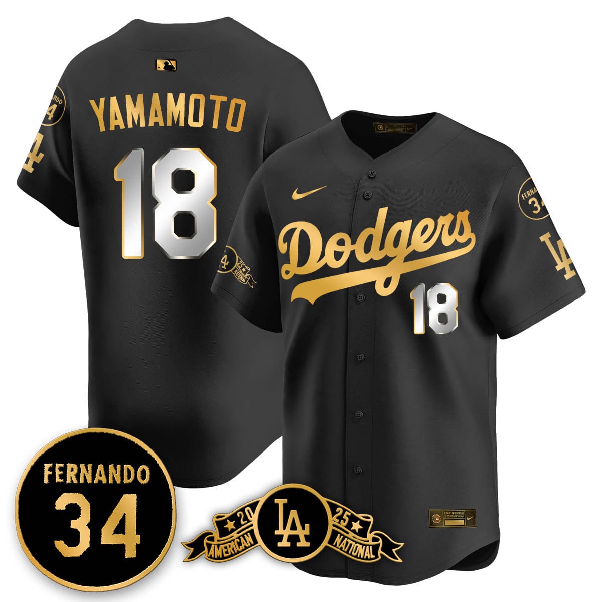 Los Angeles Dodgers 2025 National League Champions Jersey - All Stitched - Image 9