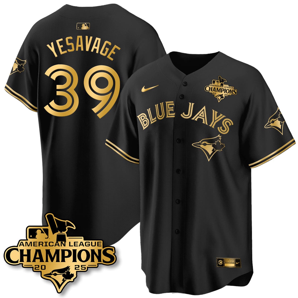 Toronto Blue Jays 2025 American League Champions Jersey - All Stitched - Image 8