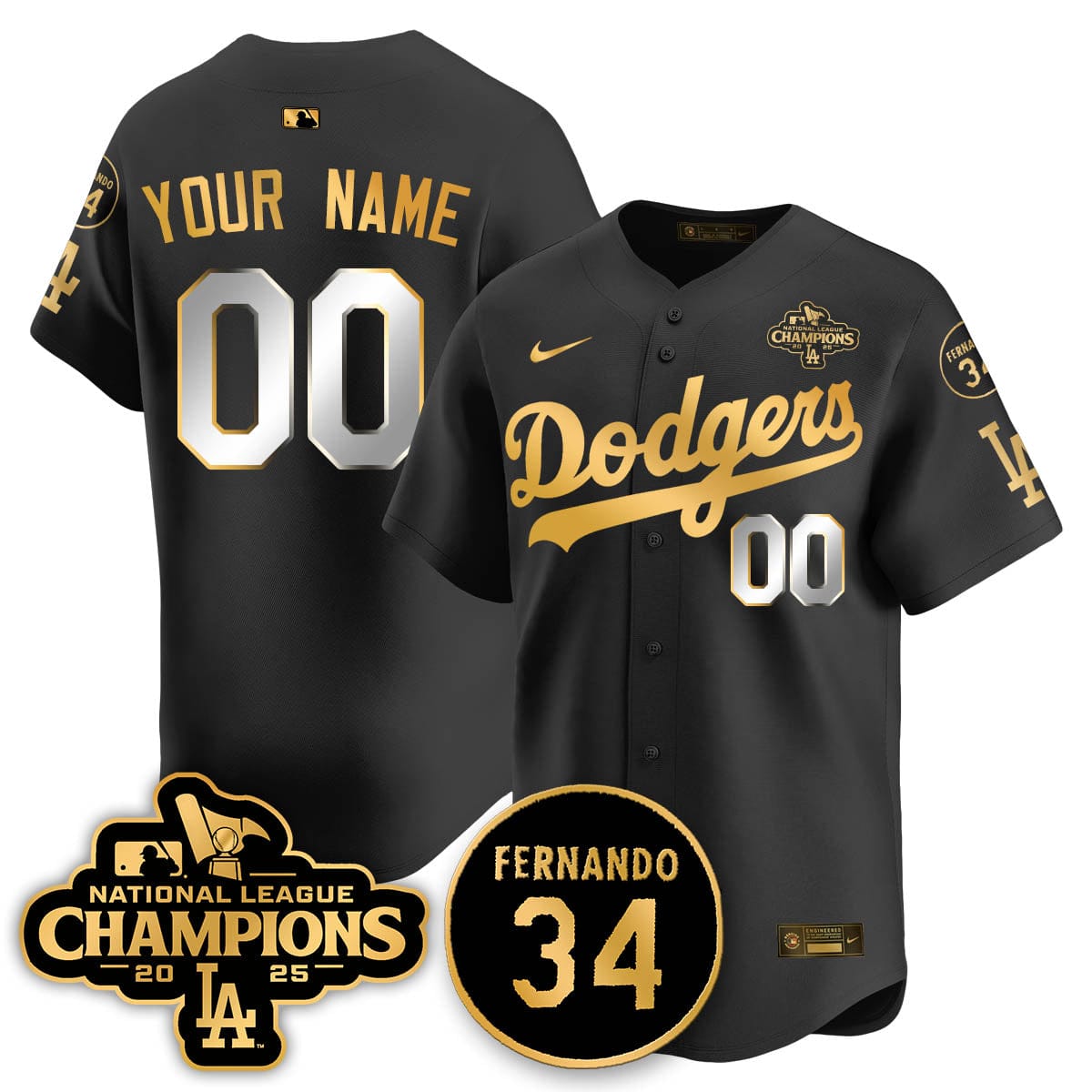 Los Angeles Dodgers 2025 NL Champions Jersey - All Stitched - Image 10